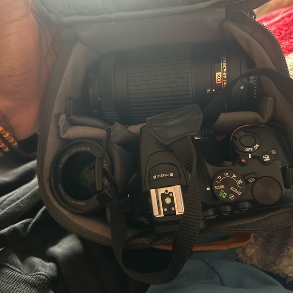 Nikon Black DSLR with Zoom Lens